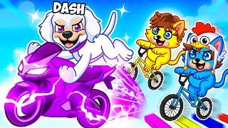 Dog Speedrunner Vs Cat Hunters In Bike Obby (Roblox)