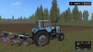 Farming Simulator 2017. НОВОСВЕТЛОВКА. Трактор Беларус МТЗ-82.  Плуг ПЛН 3.35.