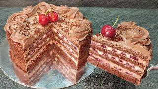 Нежнейший Торт АРИЯ! Очень Вкусный и Лёгкий! Недорогой торт! Ягодно-пудинговый шоколадный торт!