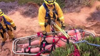 High Angle Cliff Rescue Drill with Artificial High Point