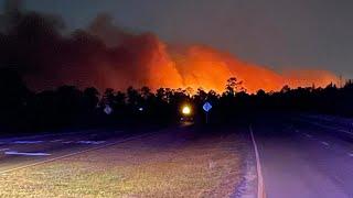 Crews battle wildfires in North and South Carolina amid dry conditions and gusty winds