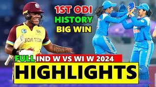 India vs West indies Women 1st ODI Match Highlights 2024