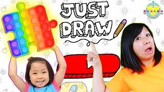 DRAW IT AND POP IT! Let's Play Just Draw with Kate and Mommy!