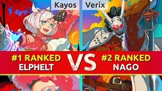 GGST ▰ Kayos (#1 Ranked Elphelt) vs Verix (#2 Ranked Nagoriyuki). High Level Gameplay