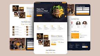 How To Make Restaurant Website Using HTML CSS  Bootstrap & JavaScript | Step By Step Tutorial