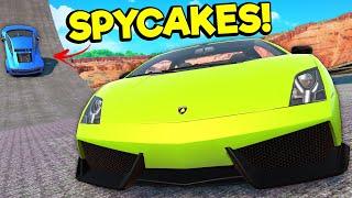 Spycakes & I Used Upgraded Lamborghinis In Impossible Stunts in BeamNG Drive Mods!