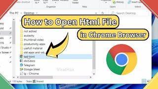 How to Open HTML File in Chrome | HTML File Open in Browser