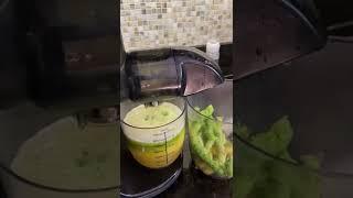 Fresh celery and mango juice