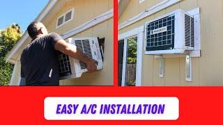 How to install a window air conditioning unit through a wall.