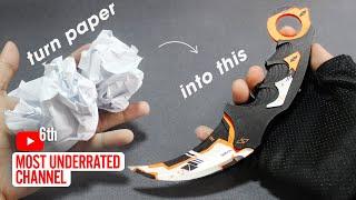 How to make Paper CS:GO Karambit (Asiimov Skin) | w/ Template