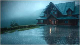 Heavy Downpour Rain at Mountain Forest Cabin┇Cozy Ambience┇Relaxing Rain Sounds for Sleeping ASMR