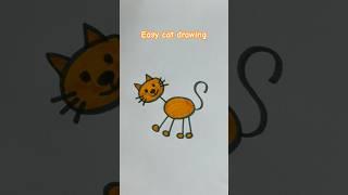 Easy cat drawing | how to draw cat and coloring #creative #art #trending #shorts #viral #easydrawing