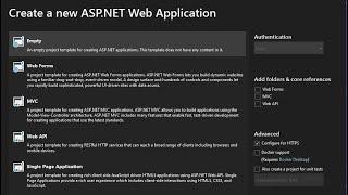 How to create an ASP .NET Web Application using .NET Framework in Visual Studio 2022