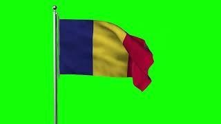 Green screen Footage | Romania Waving Flag Green Screen Animation | Royalty-Free