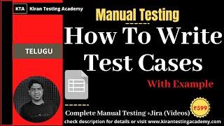 What is Testcase? | How to Write Test cases? | Test cases With Example -Manual Testing