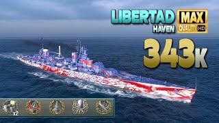 Battleship Libertad: Fearless on map Haven - World of Warships