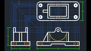 Autocad first angle orthographic projection