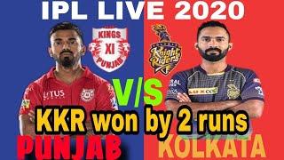 KKR vs KXIP 2020 IPL T20 Match Highlights | KKR won by 2 runs ~ ipl highlights