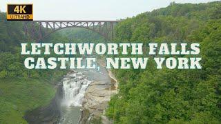 4K Drone Footage - Letchworth State Park Falls - Castile, New York