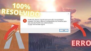 [RESOLVIDO - PT BR] FIVEM  NAO OFERECE SUPORTE PARA EXECUÇÃO COM PREVILEGIOS ELEVADOS