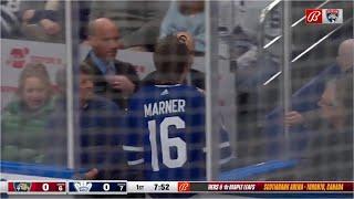 Mitch Marner Goes To Locker Room After Puck To Face