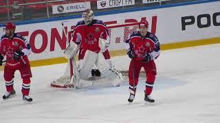 Goaltender Lars Johanssen in action vs HC Sochi. 22 nov. 2017