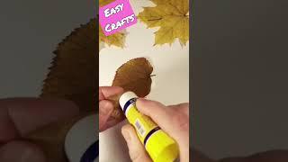 Осенние поделки из листьев  ПТИЧКА Easy Crafts DIY