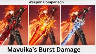 Weapon Comparison for Mavuika's Burst | Genshin Impact