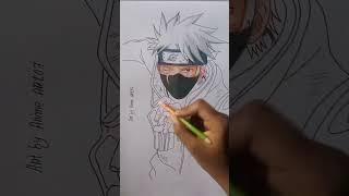 DRAW KAKASHI FROM NARUTO [ HABIBI SONG EDIT ] AMV/ ANINE DRAW #anime #art #shorts