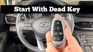 How to Start HYUNDAI SANTA FE With Dead Remote Key Fob Battery 2021 - 2023 No Smart Key Detected