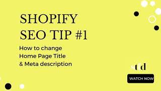 How to change Home Page Title & Meta description Shopify