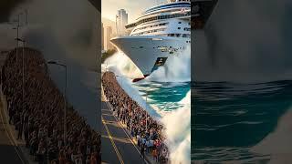 Cruise Ship Loses Control and Crashes Into Shoreline Barrier!