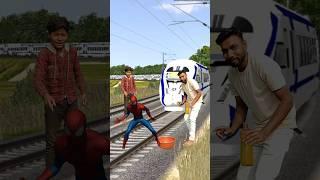 Spider man vs train - funny vfx video