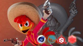 Making of Panchito in 3D Computer Graphics  - Cinema 4D, 3D Coat, Substance Painter, redshift