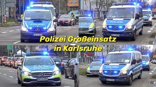 [VIEL BLAULICHT | Großeinsatz] Einsatzfahrten Polizei Karlsruhe zu Demo | 4x GruKw + 2x FuStW