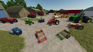 Farming with Random Barns Full of Trucks and Tractors | Farming Simulator 25