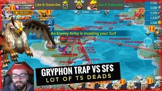 GRYPHON TRAP VS SF$! I DROPPED A GUILD 200 MILLION MIGHT WITH GRYPHON ONE PULL - Lords Mobile