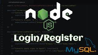 Nodejs - Building a Login/Register application from scratch using mysql, express