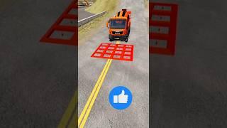 Mix Color Trucks Vs Spike Bollard #beamng #beamngdrive #shorts
