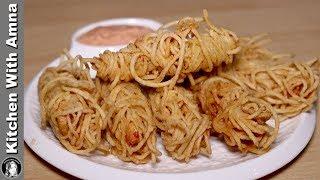 Crispy Thread Chicken With Sauce | Chicken Fry Recipe | Kitchen With Amna