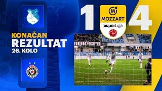 Mozzart Bet Super liga 2024/25 - 26.Kolo: TEKSTILAC – PARTIZAN 1:4 (0:2)