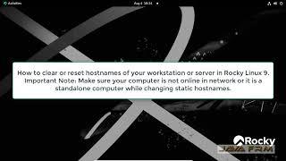 How to clear or reset hostnames using hostnamectl command in Rocky Linux 9