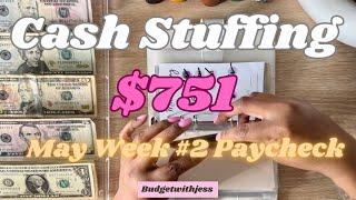 Cash Stuffing | $751 | Cash Envelope System | Savings Challenges | Dave Ramsey Inspired | Budgeting