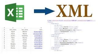 Convert Excel Data Table to XML Data File