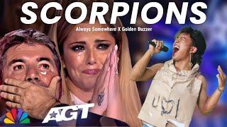 Golden Buzzer : Simon Cowell criying when he heard the song Scorpions with an extraordinary voice