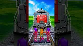 Green colour frock & blue colour aliendance vs head of Train Driver tom #funny #video #train...