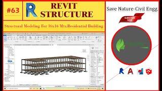 #63. Structural Modeling For 36x16 Mtr.  Residential Building In Revit.| Revit Structure For Free.