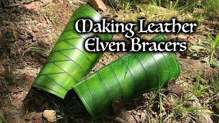 Making Leather Green Elven Bracers (Forearm Armor)