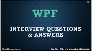 WPF Interview Questions and Answers