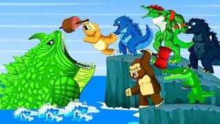 GODZILLA GO FISHING! Mosasaurus Kaijus REXY Ghidorah WHAT IF TEAM MECHAGODZILLA & KONG: Who Wins???